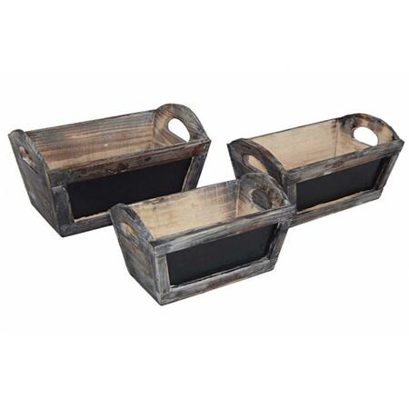 CHEUNGS Cheung'S Rectangular Garden Ledge Planter With Handle And Chalkboard, 3Pk FP-3684-3